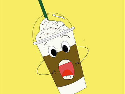 Shocked Frappe branding design graphic design illustration logo typography vector