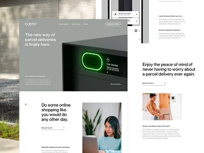 Custo® - How it works clean grid hero iot landing layout mailbox page smart ui ux web