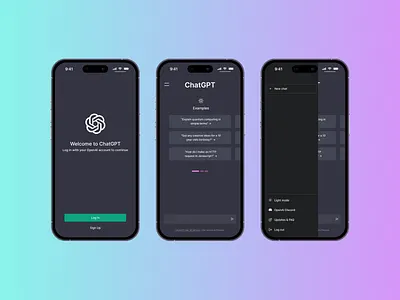 Chat GPT app UI branding chatgpt concept dailyui design graphic openai ui ux