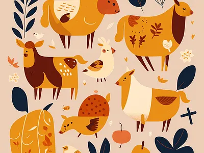 animals farm ai animal branding childrem design draw farm fashion graphic design ia illustration kids midjourney painting print