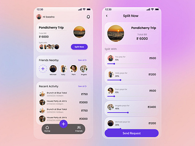 Split Bills App Design app design splitbills uidesign ui ux