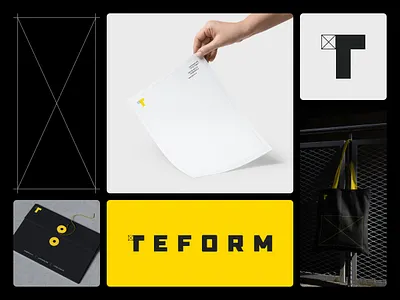 Teform Brand Identity branding design envelope identity letter t logo mark minimal scaffolding staffing stage stages symbol t tech technician tote bag tribune