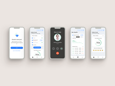 Vitals Tracking App aging population app blood glucose blood pressure health healthcare healthtech heartrate interaction iomt medical mobile product remote patient monitoring telehealth tracking ui ux vitals weight