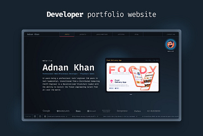 Developer portfolio website adobe xd design developer portfolio figma ui user interface ux web website