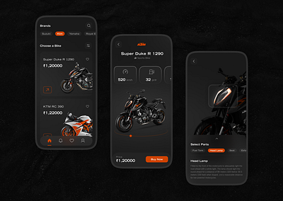 Branded Motorcycle selling app app branding design graphic design illustration motorc typography ui ux vector