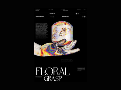 Floral Grasp, 3D Motion Poster 3d 3d design animation art cinema4d design editorial experimental figma layout maxon cinema4d motion motion graphics poster design redshift reflection refraction ui uidesign webdesign