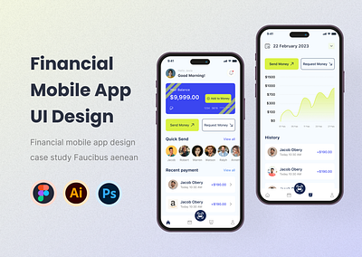 Financial Money Transfer Mobile App Design. banking business design figma finance graphic design mobile app money transfer app saas design ui uidesign uiux user experience user interface uxdesign