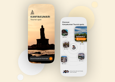 Kanyakumari Tourist App app branding design graphic design illustration typography ui ux vector