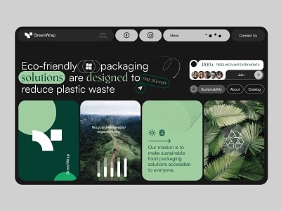 Eco food packaging website ui business clean eco eco firendly food food startup green home page landing page minimal modern ui organic packaging plastic waste renewable startup sustainable packaging ui ux webdesign zero waste
