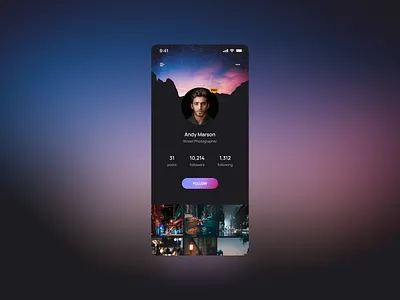 User Profile Design Daily UI 05 05 app apple brand branding dailyui design gallery minimal mobile ui user profile ux uxui