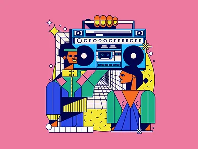 Boombox art boombox flat illustration web art