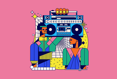 Boombox art boombox flat illustration web art