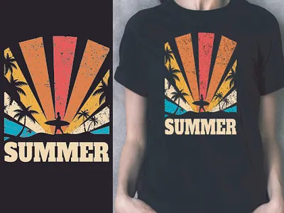 SUMMER T SHIRT DESIGN adventure branding design graphic design illustration logo mountain t shirt design summer summer t shirt summer vibe t shirt t shirt design