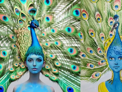 A1-P Peacock avatar illustration peacock