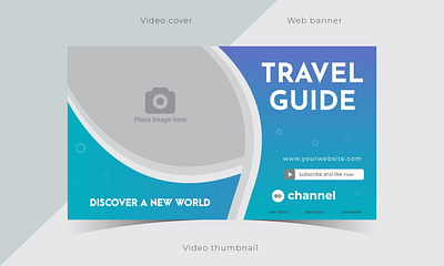 Travel Youtube Video Thumbnail Editable Template web banner template video thumbnail youtube video cover