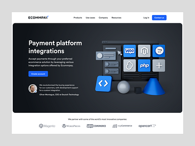 Ecommpay Hero Section Redesign 3d design redesign ui ux web webdesign website
