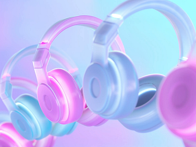headphones 3d animation c4d candy graphic design headphones loop motion graphics music octane sound sweet