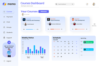 Educational Dashboard adobe photoshop dashboard figma graphic design ui uiux