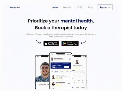 Therapy Website Hero Section design typography ui uiux ux