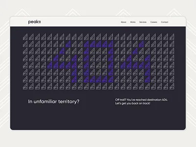 404 subpage web design | Peak11 branding design illustration peak typography ui ux webdesign