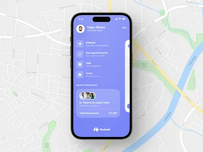 Medical Consultation - Home visit design side menu ui