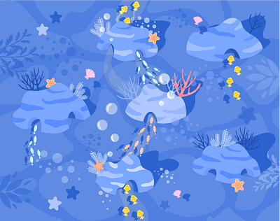 Underwater Background blue digital illustration illustration illustration art illustrator sea underwater