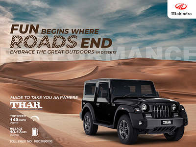 Mahindra THAR Press Advertisement branding design graphic design typography