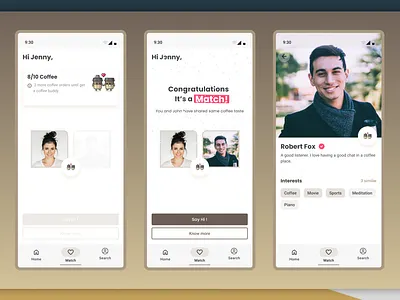 Coffee Dating Mobile App☕ coffee coffee dating app dating mobile app ui ux