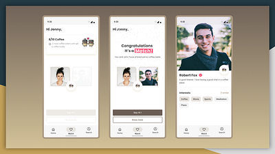 Coffee Dating Mobile App☕ coffee coffee dating app dating mobile app ui ux
