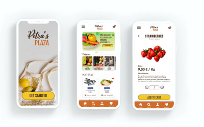 Petra's Plaza - Grocery Mobile Application adobe xd fresh grocery grocery app mobile application
