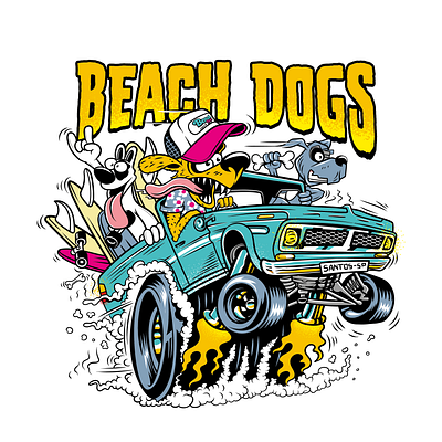 Graphics for BEACH DOGS branding design graphic design illustration typography vector