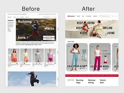 Lululemon website redesign design redesign ui website