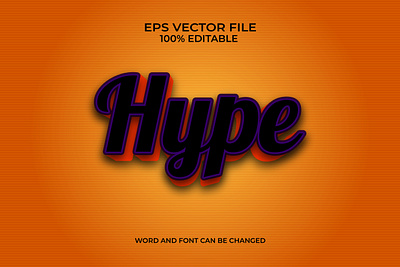 Editable 3D realistic hype text effect trend