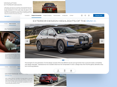 Car landing page - UX/UI project car design electric car electric vehicle presentation ui ux uxui design web design web ui