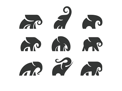 My Elephant Set animal branding cute logo design elephant elephant logo icon identity identity design illustration logo logo design mammoth mark vector zoo