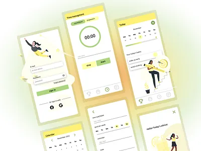 Habit Tracker App adaptive design app design graphic design habbit tracker mobile firdt responsive design time management app ui ux