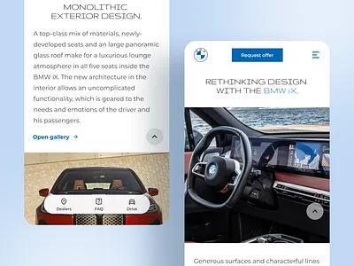 Car Landing page - UX/UI project car car presentation design electric car electric vehicle graphic design landing page mobile design mobile ui presentation ui ui project ux
