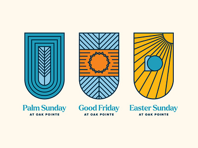 Holy Week Badges church church design easter good friday holy week palm sunday sermon series