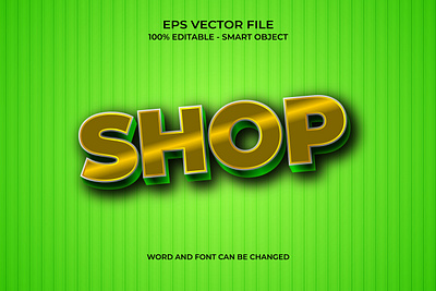 3D Shop realistic editable text effect payment