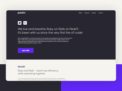 Technology subpage | Peak11 design graphic design peak productdesign subpage typography ui ux web webdesign website