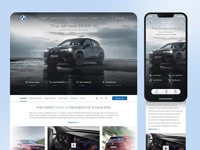Car landing page - UX/UI presentation car design electric car electric vehicle landing page mobile design responsive design ui ui design ux ux design web design