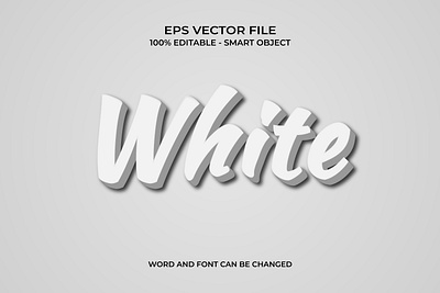 3D White shadow editable text effect with white color text