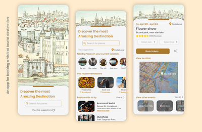 App for booking a visit at a tourist destination app design figma hifi ui userinterface uxui