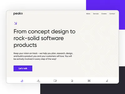 Services subpage | Peak11 branding design graphic design header headline herosection minimal peak productdesign services subpage typography ui ux web webdesign website