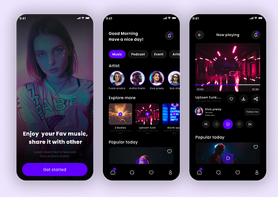 Music player|Daily ui challege#09 daily ui challege09 music app ui design music player