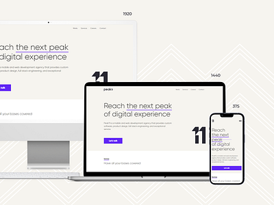 Company website mockups | Peak11 branding company design graphic design herosection landingpage mockups peak productdesign typography ui ux web webdesign website