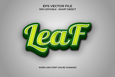 Editable realistic 3d leaf text style effect style
