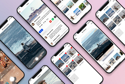 UI Kit For CameraRoll Mobile App app branding camera app design designmobile design iphone app design mobile app mobile camera app ui ui design ux uxui