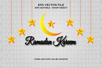 3D editable ramadam kareem realistic text effect 3d text