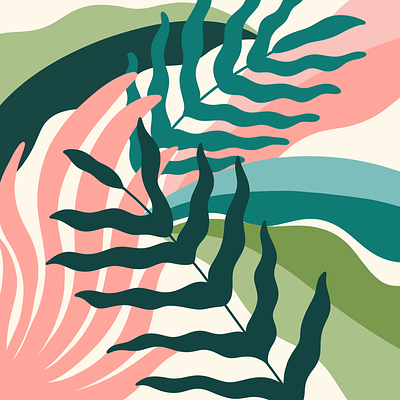 Tropical Fields design digital drawing ferns graphic design illustration illustrations illustrator plants tropical